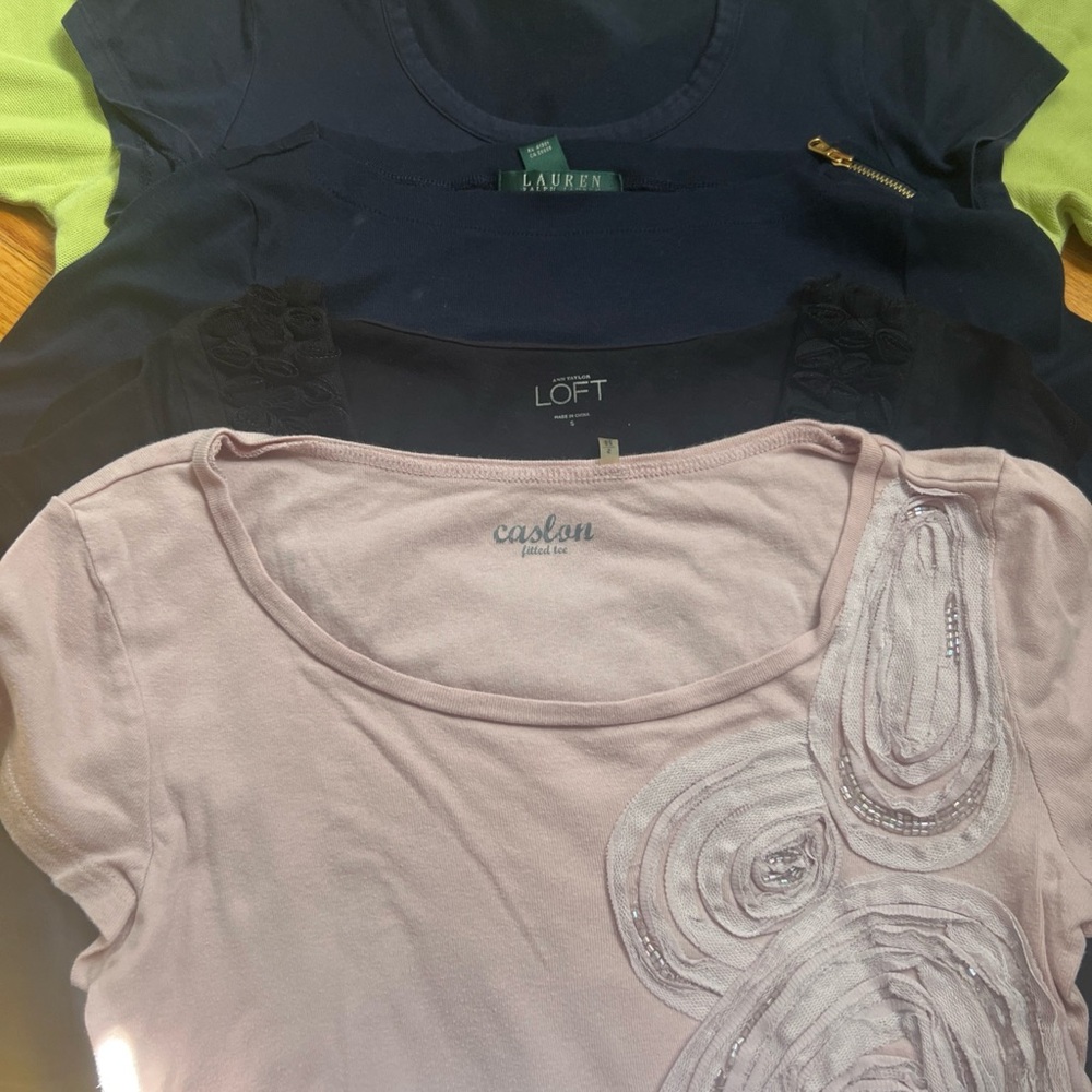 lots of 5 women Top Blouses Shirts Branded Lauren Ann Taylor Loft Caslon